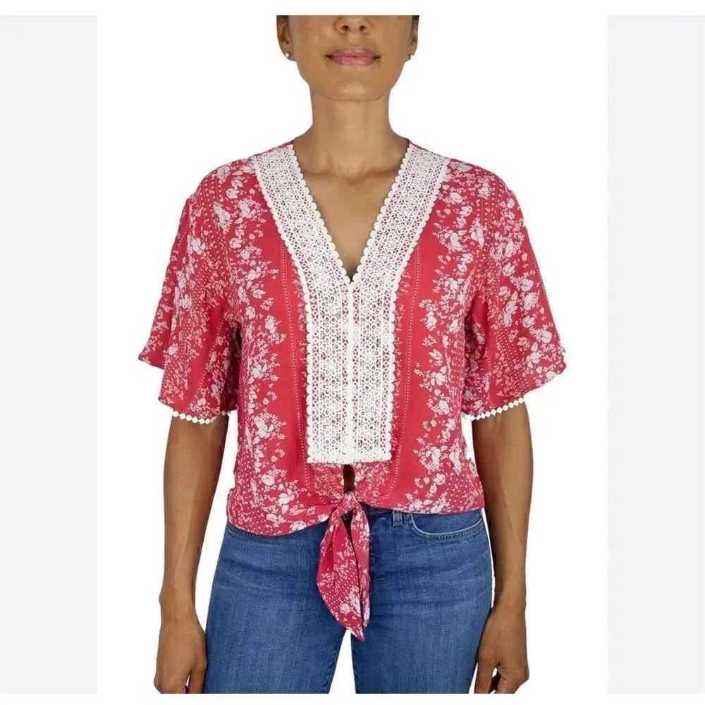 Gypsies & Moondust Juniors' Crochet Crop-Top Size S